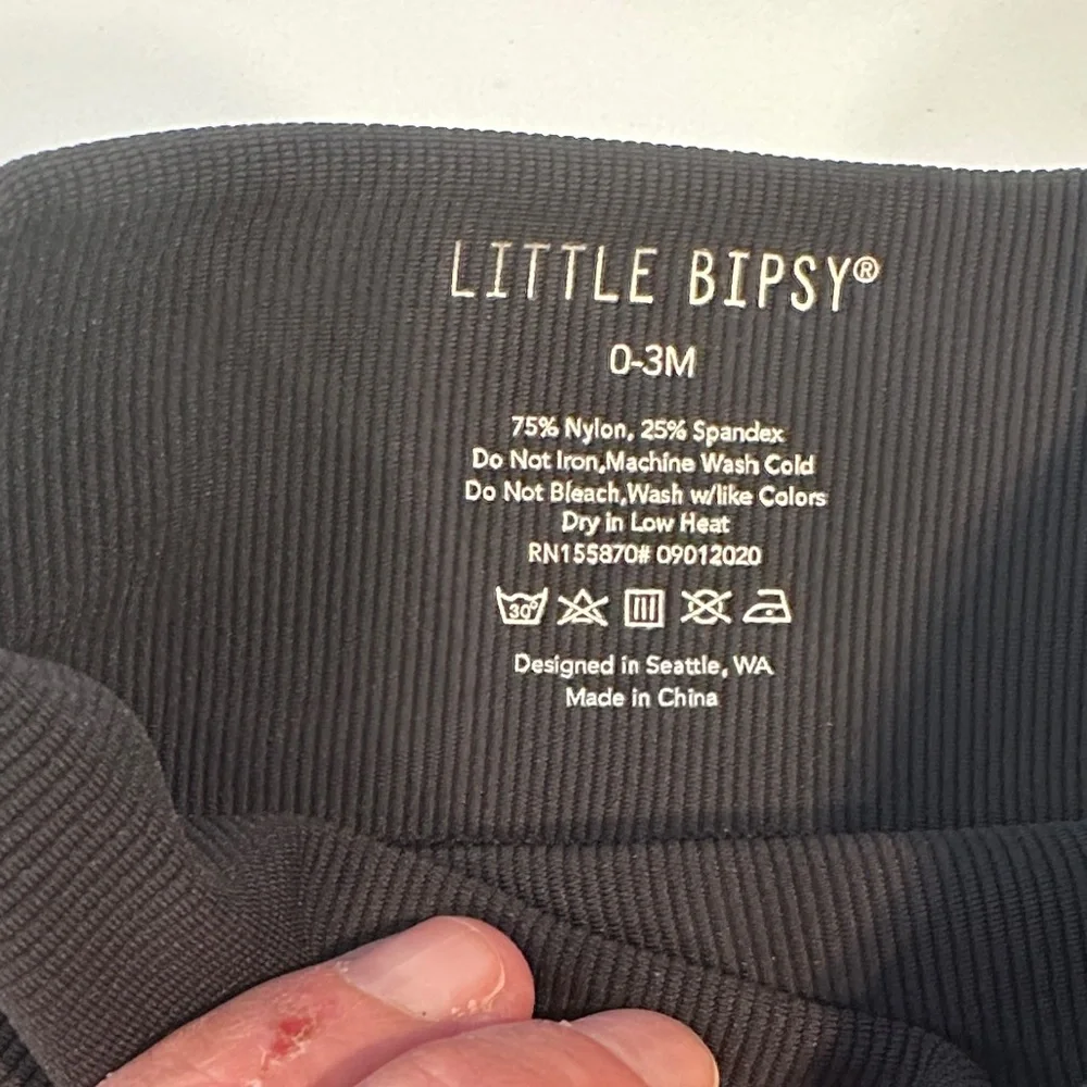 NWT Little‎ Bipsy Black Ribbed Athletic Leggings